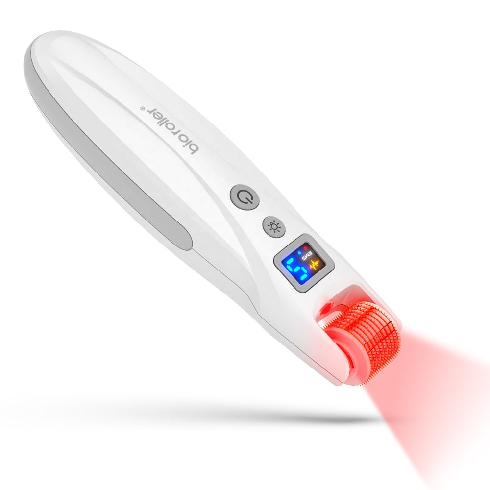 Dr Pen Auto Derma Roller Micro Current Bio Roller EMS Lift Microneedling Skin Rejuvenate Collagen+LED Light Threpay