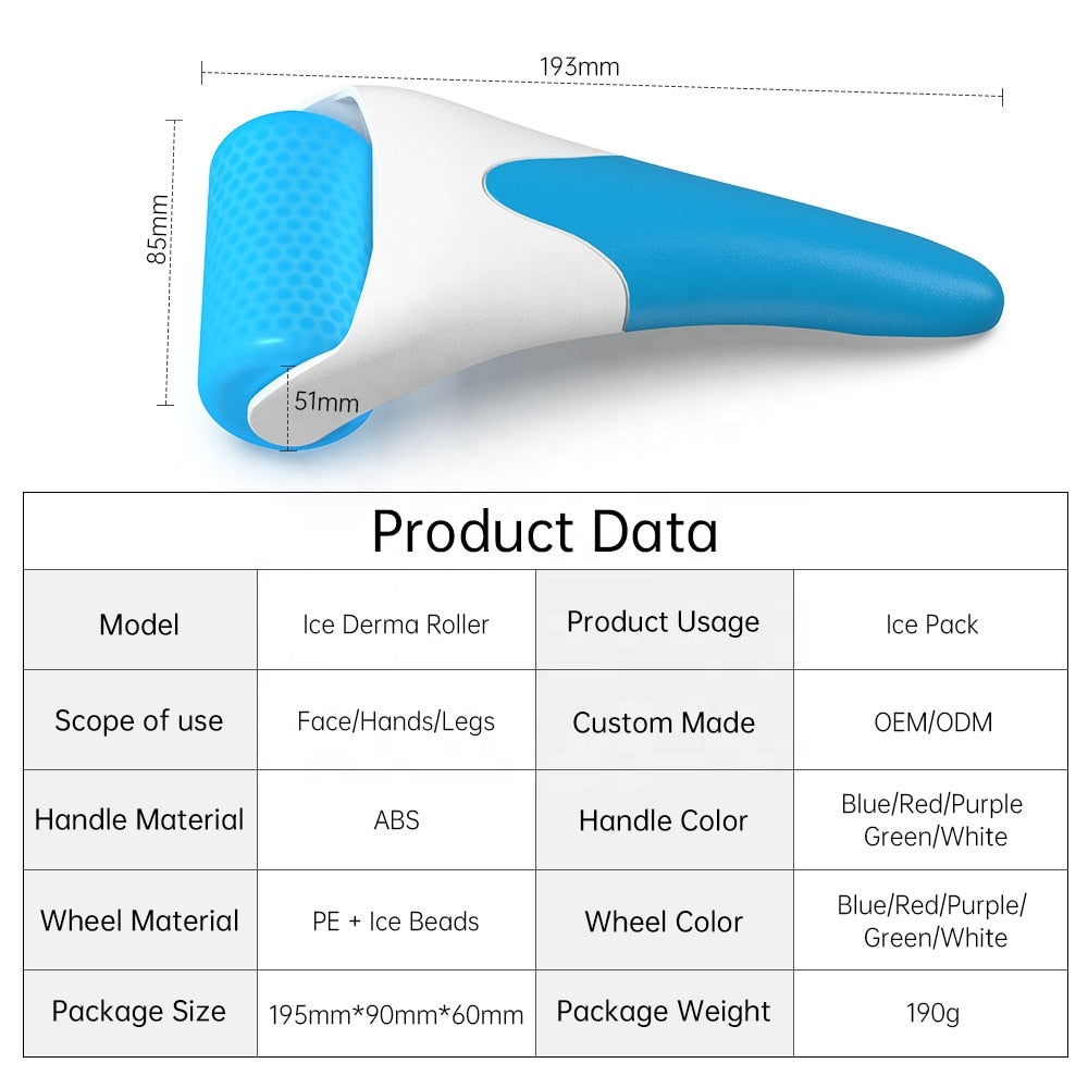 Skin Tightening Ice Face Massager Derma Roller Home Use Beauty Care Tools Cold Dermaroller