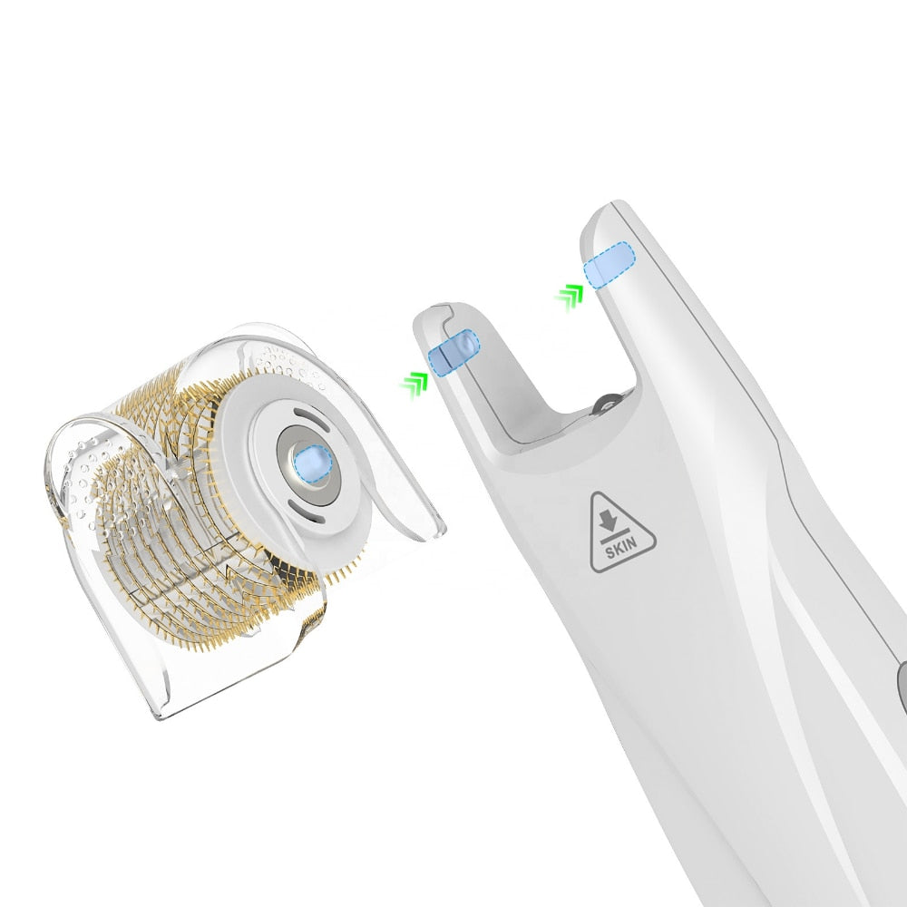 Dr Pen Auto Derma Roller Micro Current Bio Roller EMS Lift Microneedling Skin Rejuvenate Collagen+LED Light Threpay