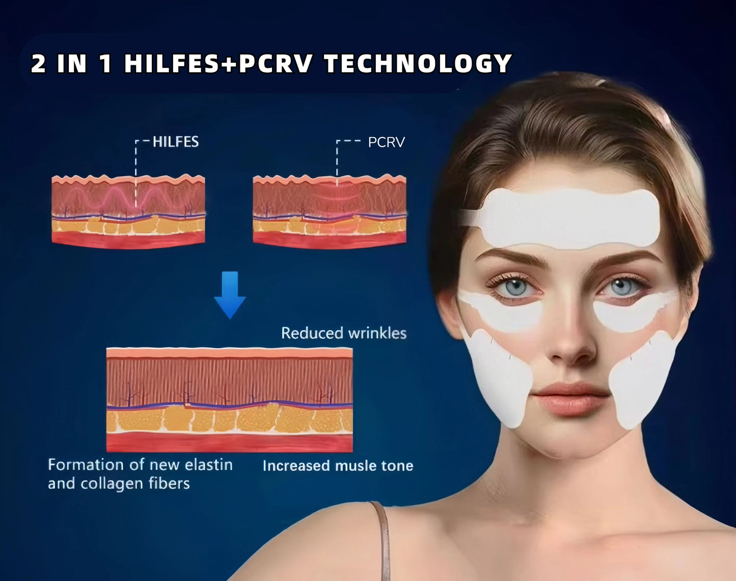 Ems Face EMRF Sculpt PCRV Wrinkle Removal Face Lifting Face Beauty Machine with 5 Patches