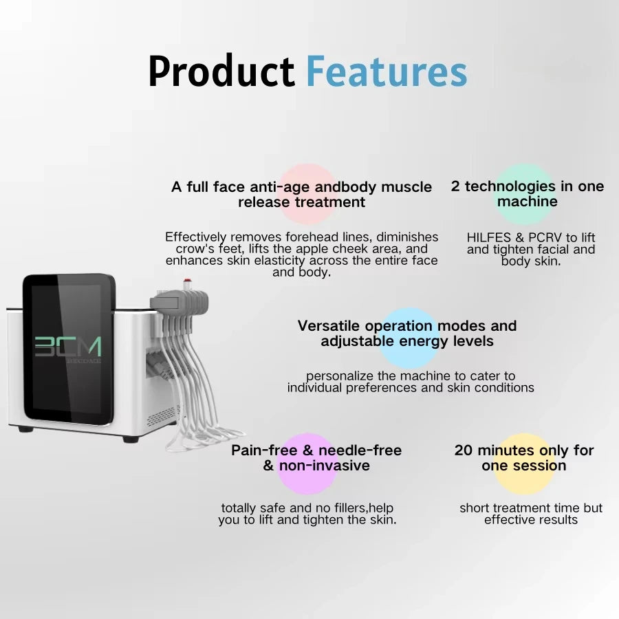 Ems Face EMRF Sculpt PCRV Wrinkle Removal Face Lifting Face Beauty Machine with 5 Patches