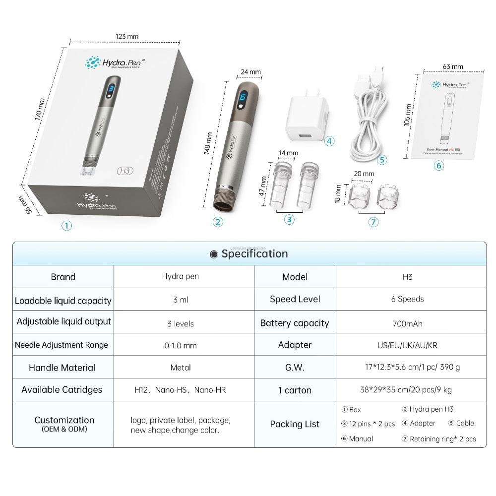 Latest Hydrapen Liquid Injector For Skin Rejuvenation Skin Care Home Use Device Microneedling Roller