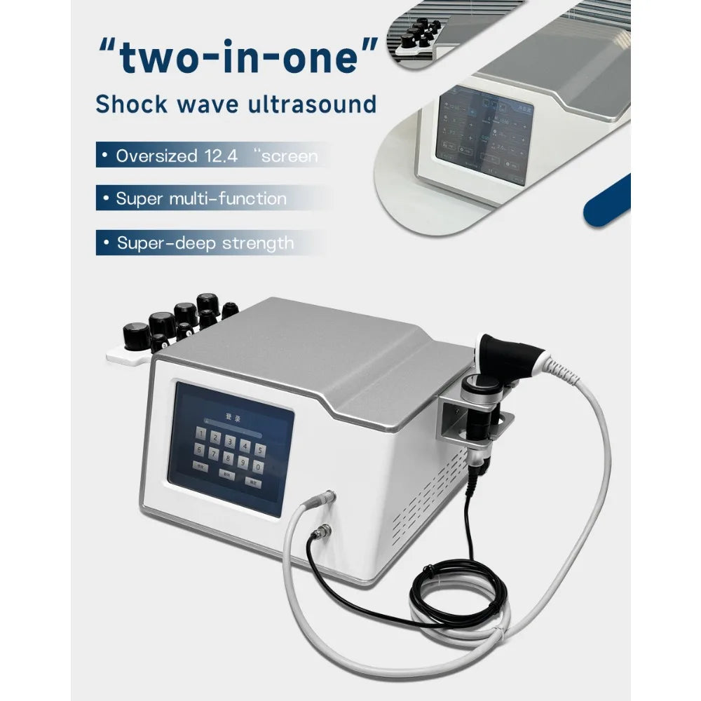 New Physiotherapy Equipment Vibration&Shockwave 2in1 Therapy  Focused Shockwave Ultrawave Physiotherapy Machine