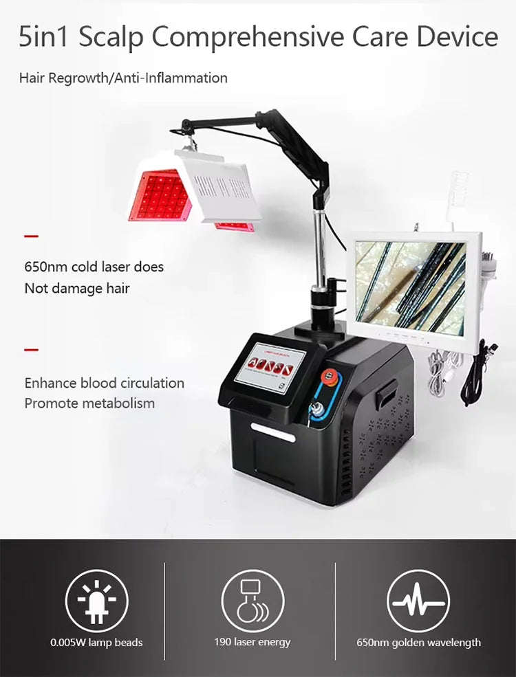 Homeuse 650nm Diode Laser Hair Growth Machine for Hair Growth & Regrowth Anti-Hairloss Treatments for Scalp with 262 Laser Lamps