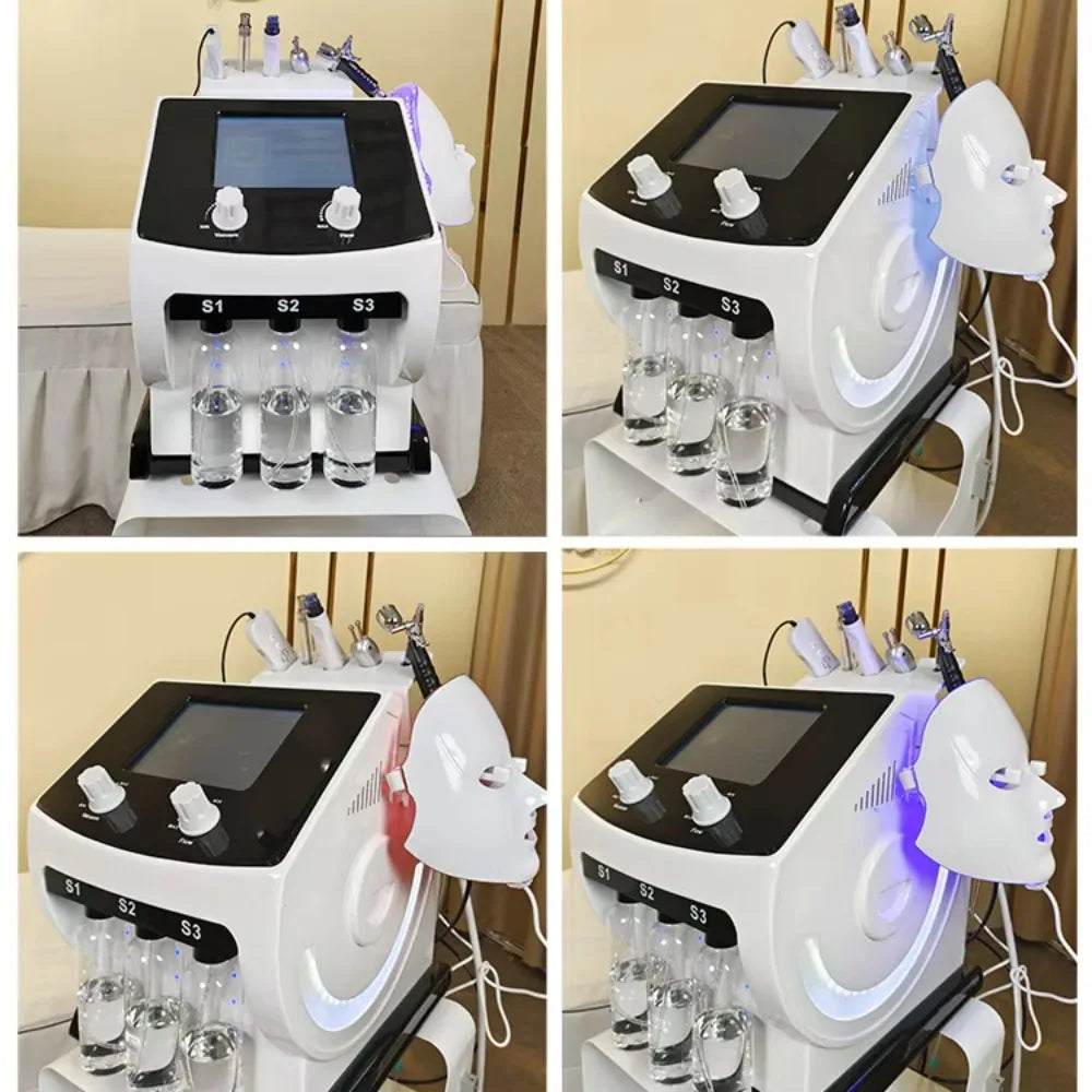 Skin Deep Cleaning 6 in 1 Oxygen Jet Small Bubble Hydrodermobrasion Hydra Skin Care Water Oxygen Jet Peel Machine With Led Mask