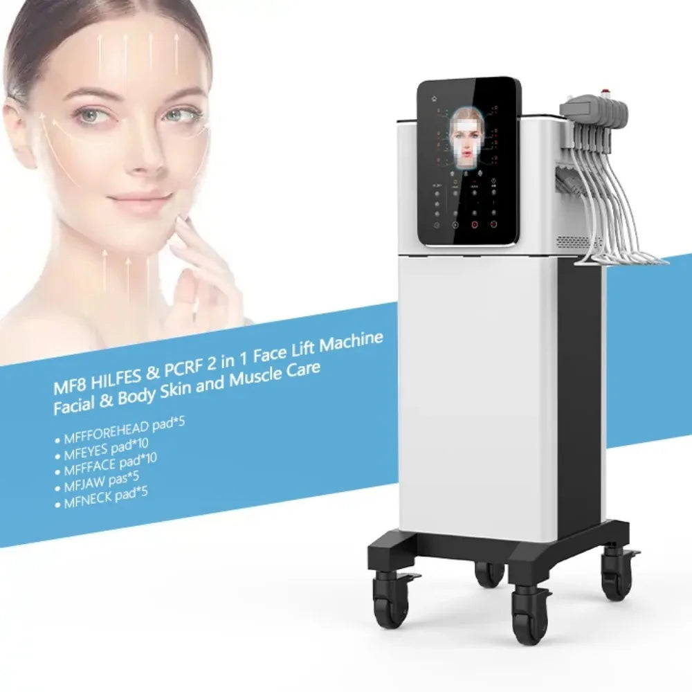 Newest Technology Non-invasive HILFES PCRF EMS and RF Wrinkle Removal  Muscle Sculpting EMS Pads Face Lifting Machine Portable