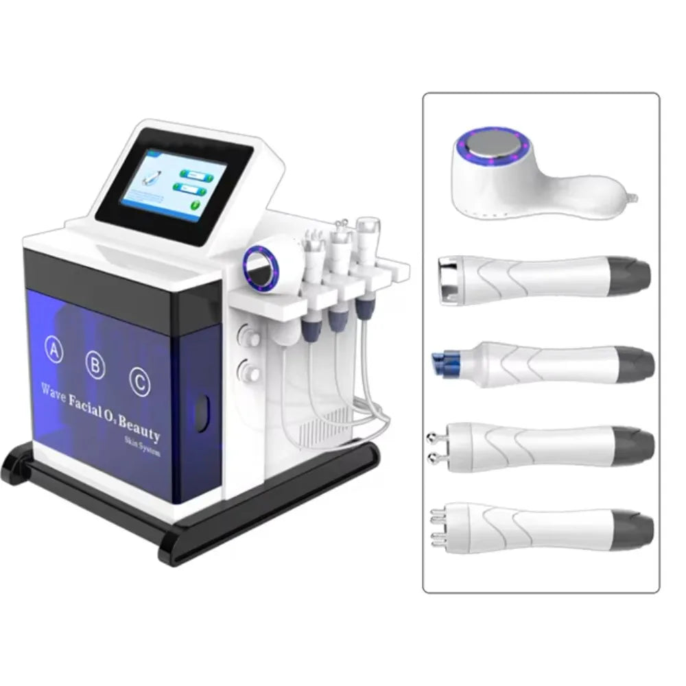 5 in 1 Desktop Hydro bubble Water Dermabrasion face cleanning BIO Microcurrent face care machine