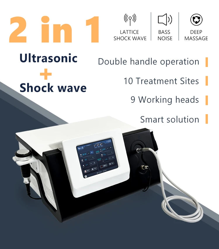 2 In 1 Ultra Care Pro Ultrasound And Radial Shockwave Physical Therapy Machine For Pain Relief For Home Use