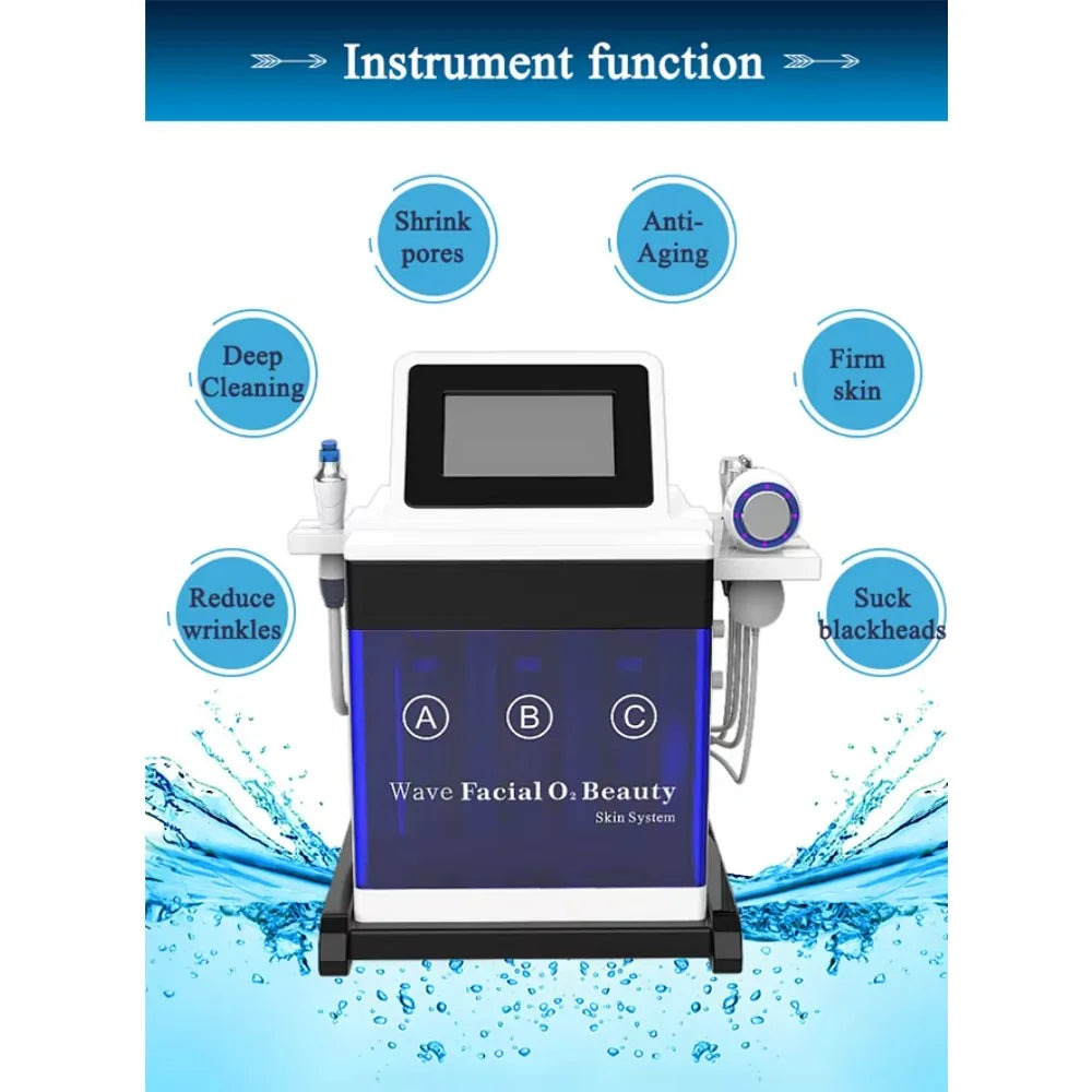 5 in 1 Desktop Hydro bubble Water Dermabrasion face cleanning BIO Microcurrent face care machine