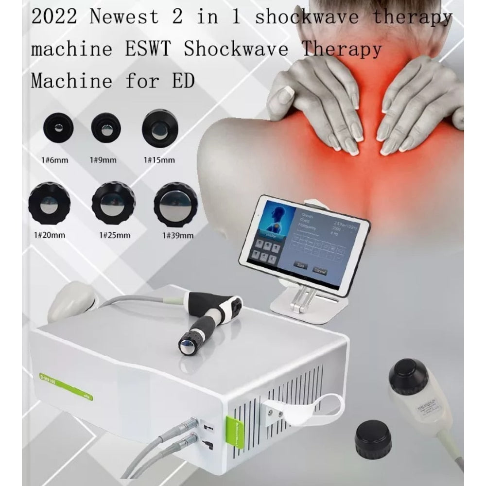2 In 1  Shock Wave Machine For Pain Relief Ed Shockwave Therapy Device 8 Bar