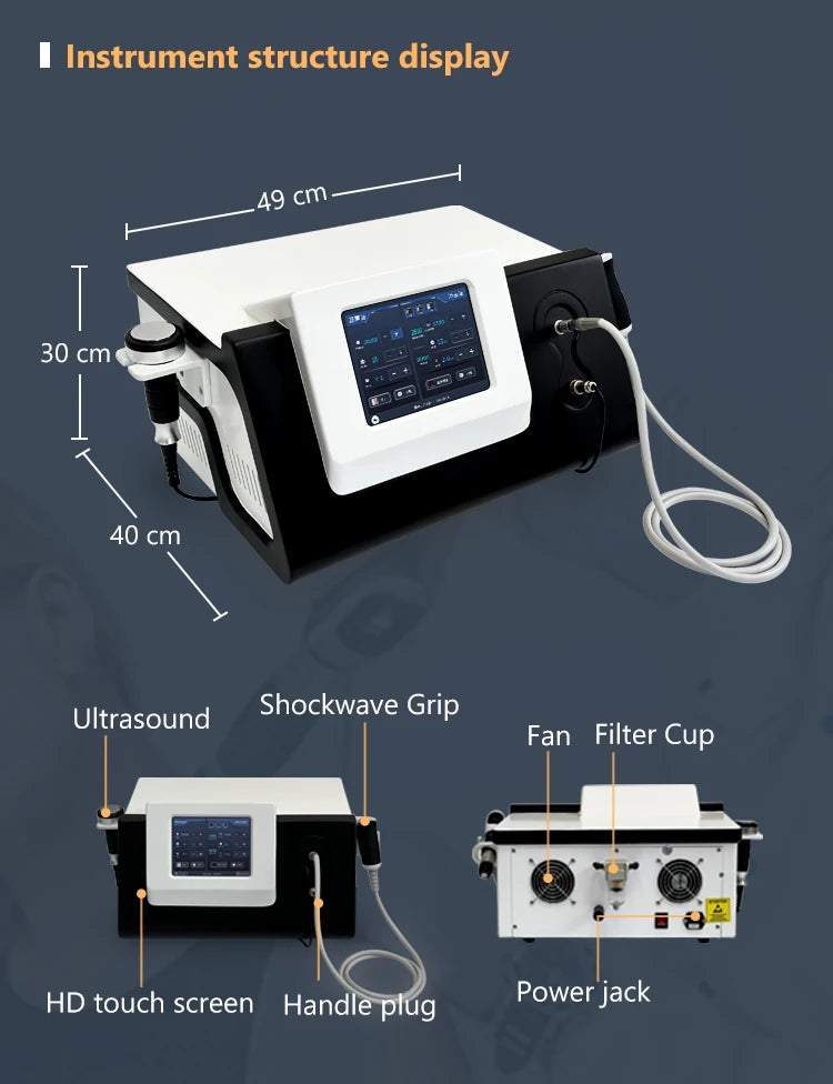2 In 1 Ultra Care Pro Ultrasound And Radial Shockwave Physical Therapy Machine For Pain Relief For Home Use