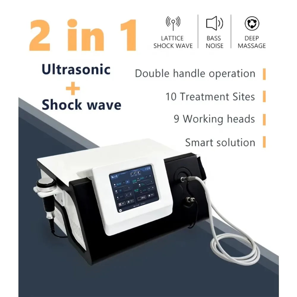 2 In 1 Ultra Care Pro Ultrasound And Radial Shockwave Physical Therapy Machine For Pain Relief For Home Use