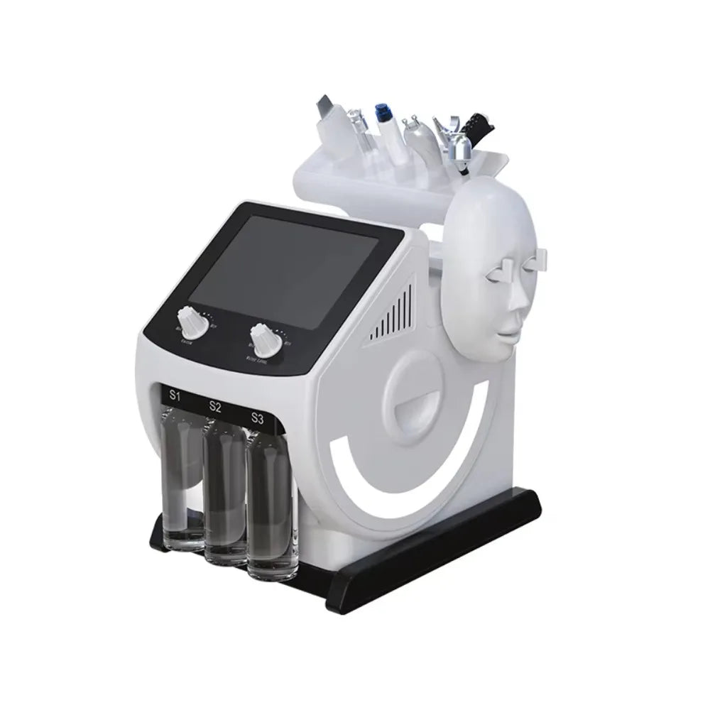 6 in1 PDT Mask Hydra Dermabrasion Oxygen Bubble Face Cleanning Hydra Dermabrasion Awua Peel Jet Face Skin Care Machine