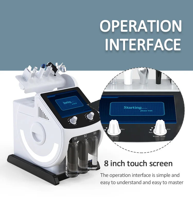 6 in1 PDT Mask Hydra Dermabrasion Oxygen Bubble Face Cleanning Hydra Dermabrasion Awua Peel Jet Face Skin Care Machine
