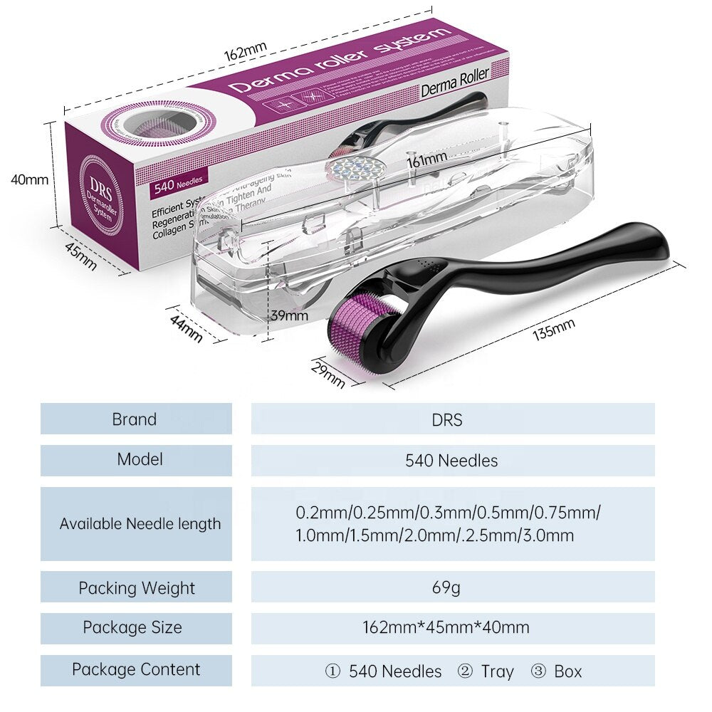 Derma Roller 540 Micro Needle Mesotherpy For Hair Grow Skin Care Meso Roller  Microneedling Pen