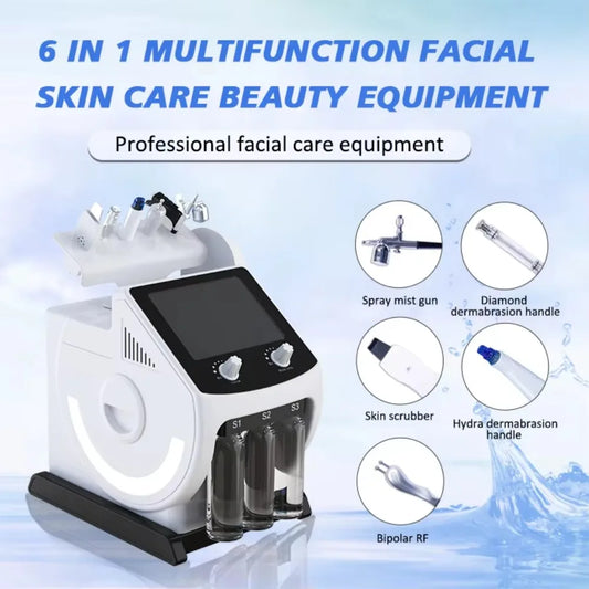 6 in1 PDT Mask Hydra Dermabrasion Oxygen Bubble Face Cleanning Hydra Dermabrasion Awua Peel Jet Face Skin Care Machine