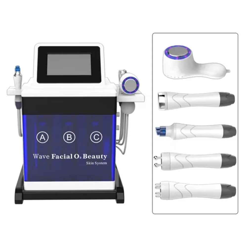 5 in 1 Desktop Hydro bubble Water Dermabrasion face cleanning BIO Microcurrent face care machine