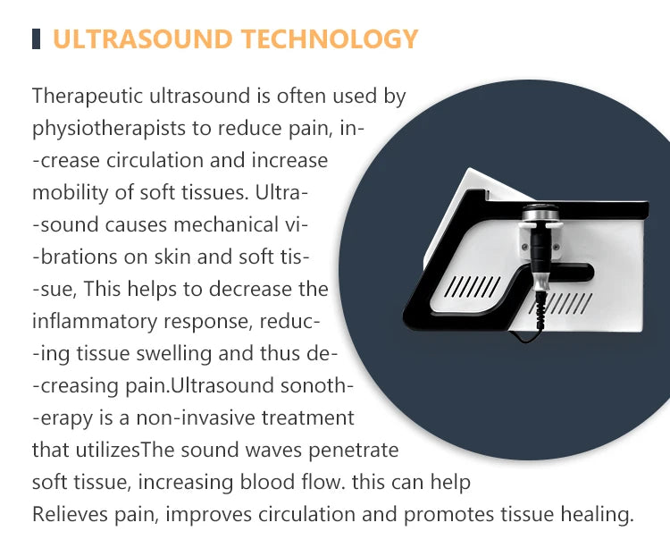 2 In 1 Ultra Care Pro Ultrasound And Radial Shockwave Physical Therapy Machine For Pain Relief For Home Use