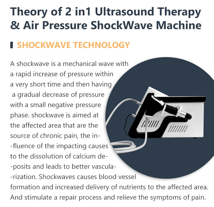 2 In 1 Ultra Care Pro Ultrasound And Radial Shockwave Physical Therapy Machine For Pain Relief For Home Use