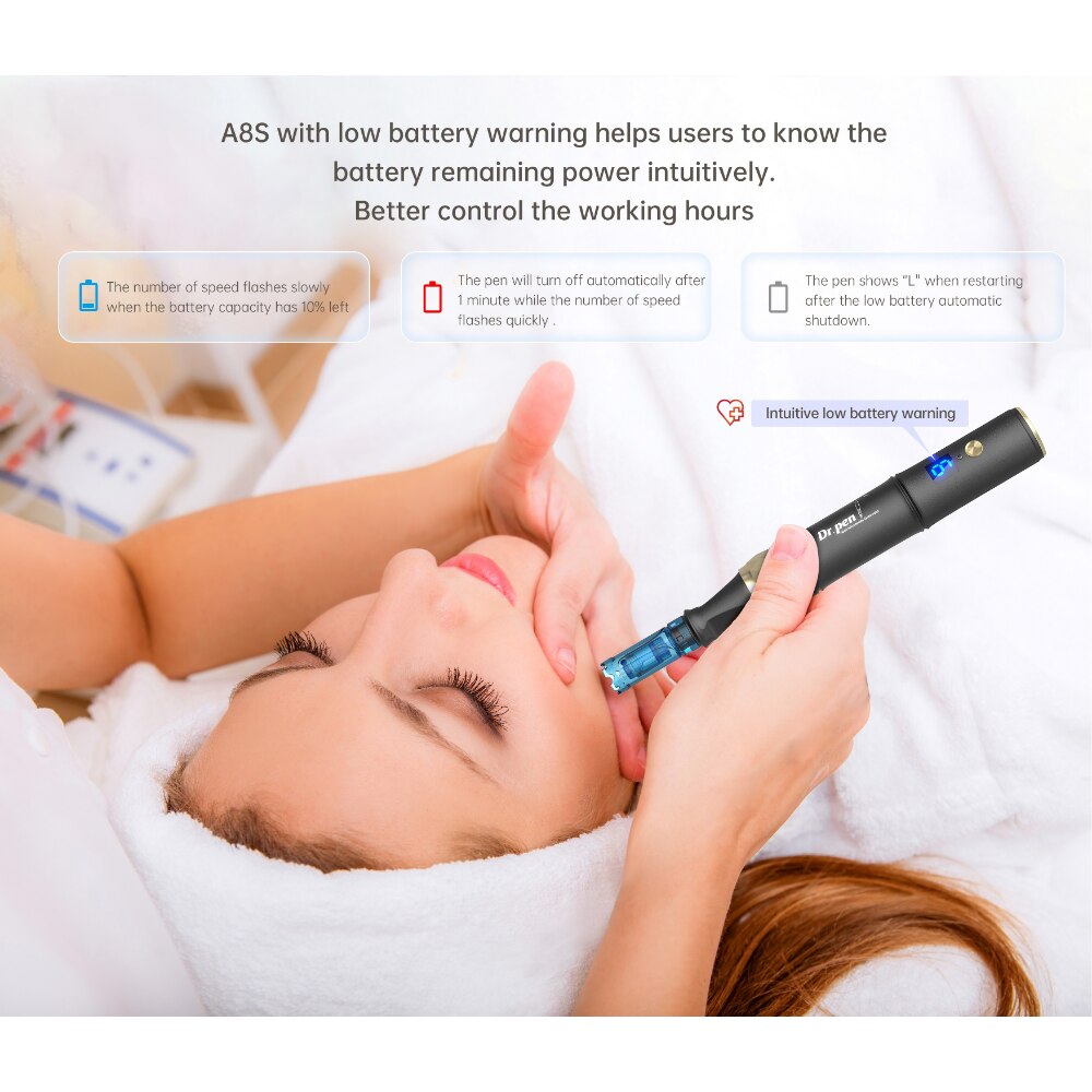 2023 New Arrival Dr Pen A8S Wired And Wireless Mode In One With Anti-backflow Needle Cartridge Microneedling Roller Skin Care