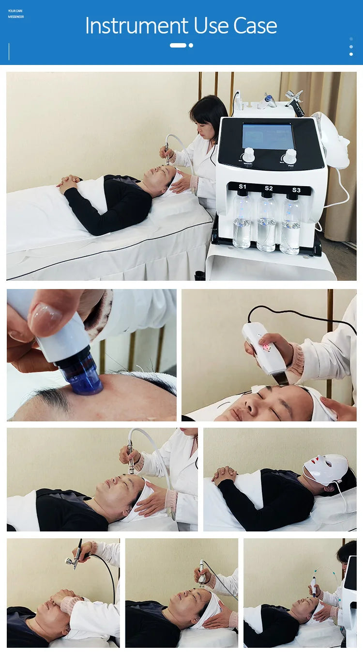 Skin Deep Cleaning 6 in 1 Oxygen Jet Small Bubble Hydrodermobrasion Hydra Skin Care Water Oxygen Jet Peel Machine With Led Mask