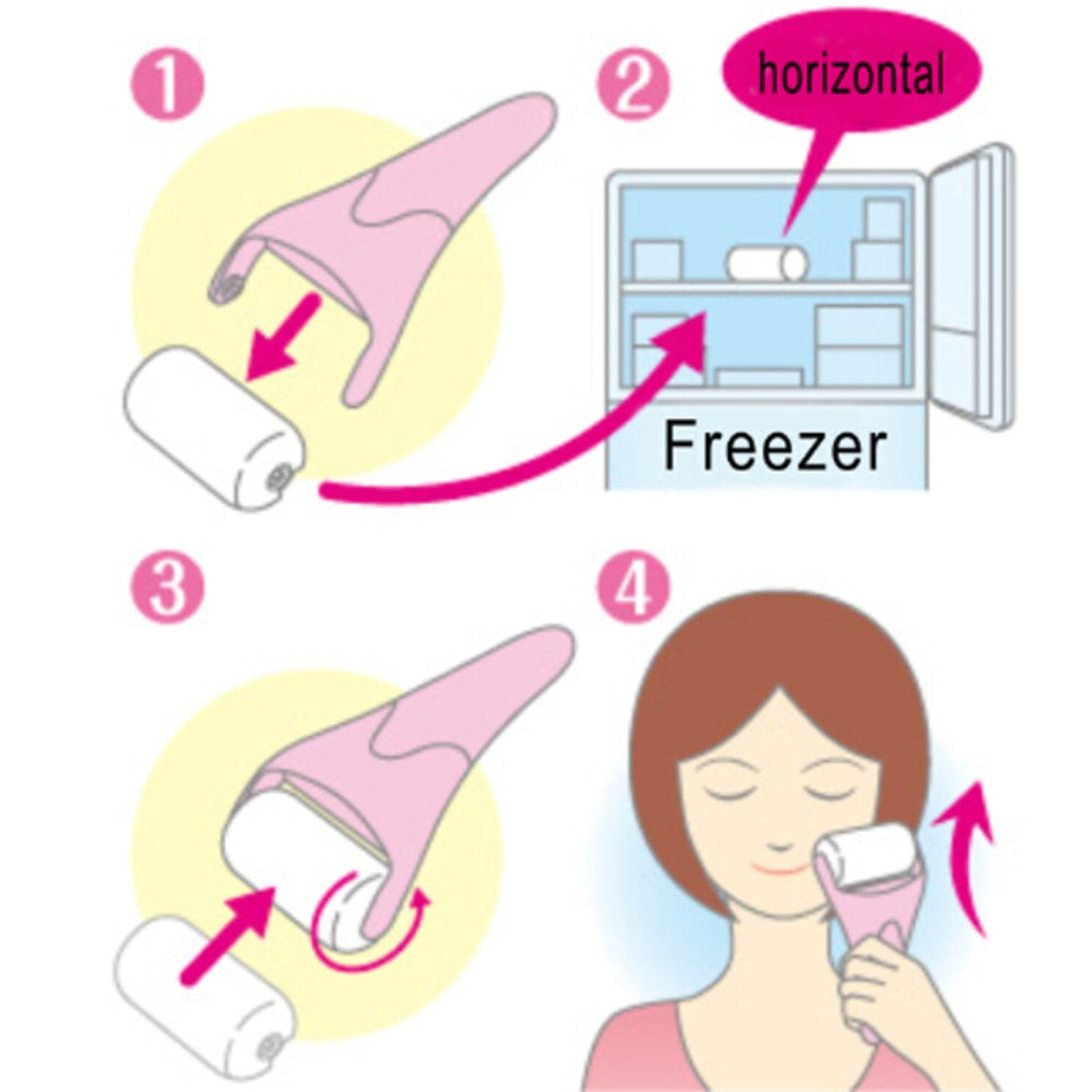 Skin Tightening Ice Face Massager Derma Roller Home Use Beauty Care Tools Cold Dermaroller