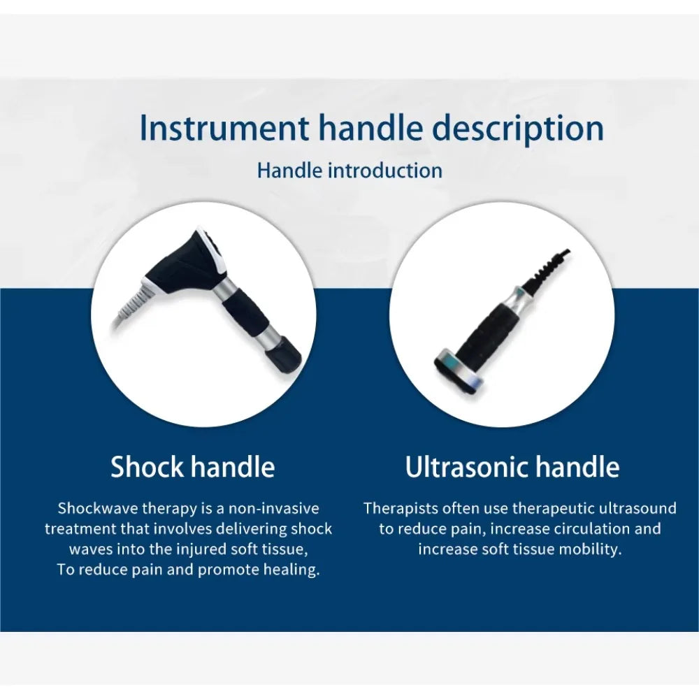 New Physiotherapy Equipment Vibration&Shockwave 2in1 Therapy  Focused Shockwave Ultrawave Physiotherapy Machine