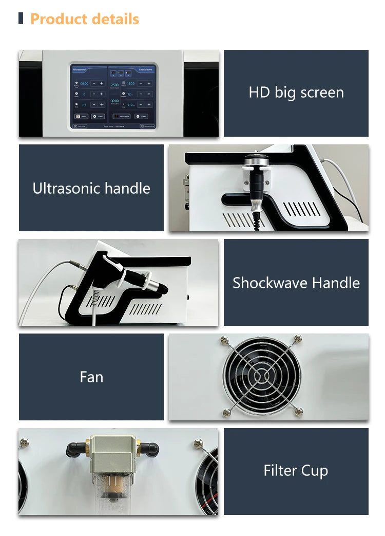 2 In 1 Ultra Care Pro Ultrasound And Radial Shockwave Physical Therapy Machine For Pain Relief For Home Use