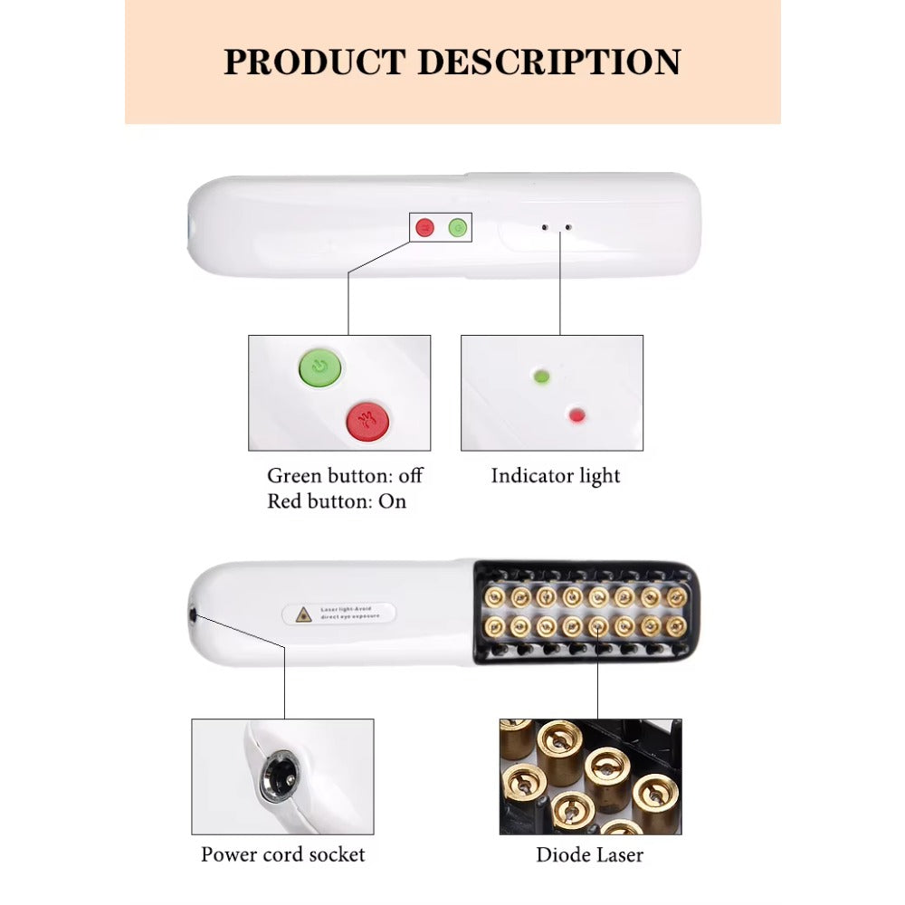 Electric Hair Growth Comb RF Hair Growth Comb Skin Rejuvenation Mode Straight Hair Comb